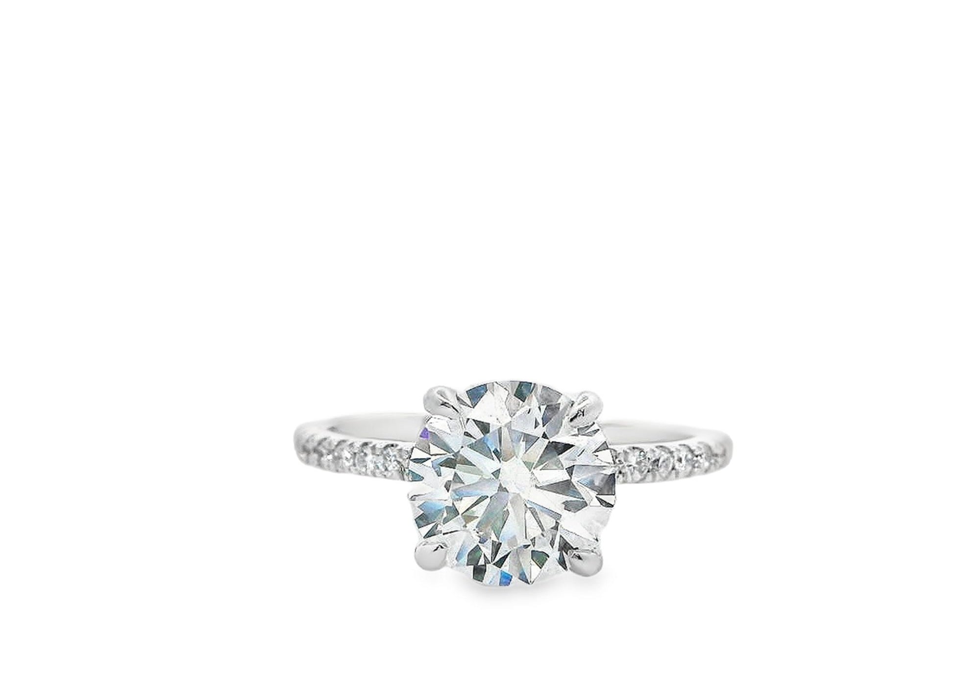 14k White Melina Design Solitaire 2CT