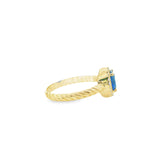 10K Gold Saphire Ring CZ -Anastasia