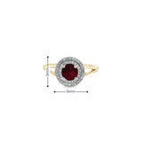 Bague en or 14 carats et diamants Rubis Fara