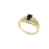 Bague en or 10 carats avec saphir et diamants Sevos