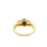Bague en or 10 carats avec saphir et diamants Sevos