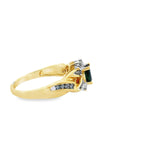 Bague en or 10 carats avec saphir et diamants Sevos
