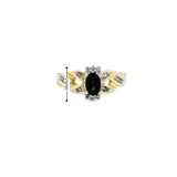 Bague en or 10 carats avec saphir et diamants Sevos