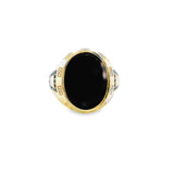 Men Gold Black Stone Ring 10K
