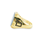 Men Gold Black Stone Ring 10K