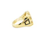 Men Gold Black Stone Ring 10K
