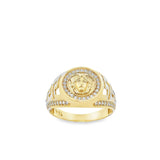 Men Gold Medusa Ring 10K