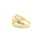 Men Gold Medusa Ring 10K