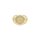 Men Gold Medusa Ring 10K