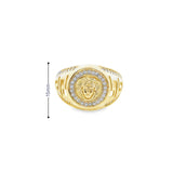 Men Gold Medusa Ring 10K