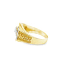 Men Gold Two-Tone Medusa Ring 10K