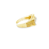 Men Gold Two-Tone Medusa Ring 10K