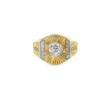 Men Gold Two-Tone Medusa Ring 10K
