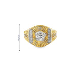 Men Gold Two-Tone Medusa Ring 10K