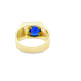 Men Gold Ring 10K-Albastru