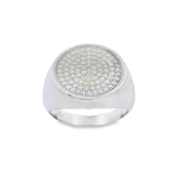 Men 925 Silver Rhodium Ring-Round