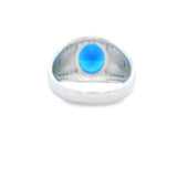 Men 925 Silver Rhodium Ring-Sapphire