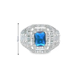 Men 925 Silver Rhodium Ring Full