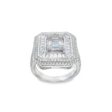 Women 925 Silver Rhodium Ring-White