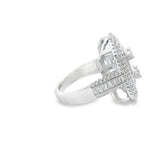 Women 925 Silver Rhodium Ring-White