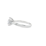Women 925 Silver Rhodium Ring Round Shape