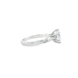 Women 925 Silver Rhodium Ring Round Shape