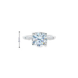 Women 925 Silver Rhodium Ring Taller Round