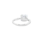 Women 925 Silver Rhodium Ring Taller Round