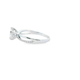 Women 925 Silver Rhodium Ring Round-Courbe