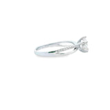 Women 925 Silver Rhodium Ring Round-Courbe