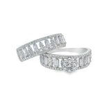 Women 925 Silver Rhodium Ring Flower Shape 2