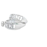 Women 925 Silver Rhodium Ring Flower Shape 2