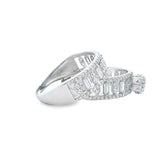 Women 925 Silver Rhodium Ring Flower Shape 2