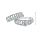 Women 925 Silver Rhodium Ring Flower Shape 2