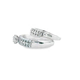 Women 925 Silver Rhodium Ring Flower Small