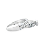 Women 925 Silver Rhodium Ring Flower Small