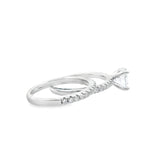 Women 925 Silver Rhodium Ring Round Elegant