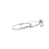Women 925 Silver Rhodium Ring Oval-Worked