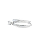 Women 925 Silver Rhodium Ring Round-Double