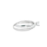 Women 925 Silver Rhodium Ring Round-Double