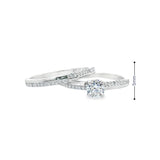 Women 925 Silver Rhodium Ring Round-Double