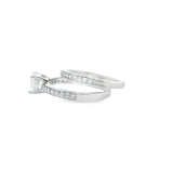 Women 925 Silver Rhodium Ring Round-Uniform