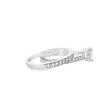 Women 925 Silver Rhodium Ring Round-Uniform