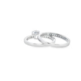 Women 925 Silver Rhodium Ring Round-Uniform