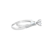 Women 925 Silver Rhodium Ring Round-INGE