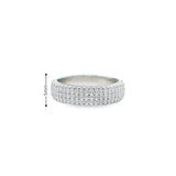 Women 925 Silver Rhodium Ring-Long