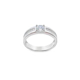 Women 925 Silver Rhodium Ring-Flat