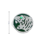 Women 925 Silver Rhodium Ring-Tiger