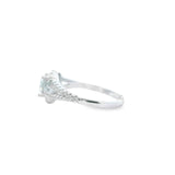 Women 925 Silver Rhodium Ring-Round Moissanite