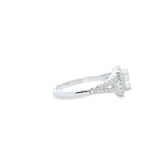 Women 925 Silver Rhodium Ring-Round Moissanite